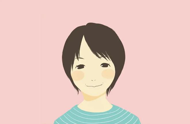 学校司書 青木和子(似顔絵：筆者曰く｢若い頃のお母さん｣)